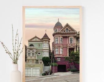 Impresión de las Damas Pintadas de San Francisco, foto de Alamo Square (descarga digital)