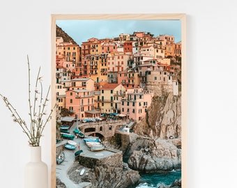 Manarola Cinque Terre Print, Colorful Italian Village Photography (Digital Download)