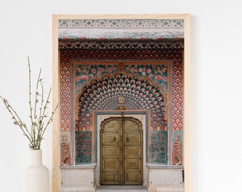 Jaipur City Palace Door Print, Indian Architecture (Digital Art)