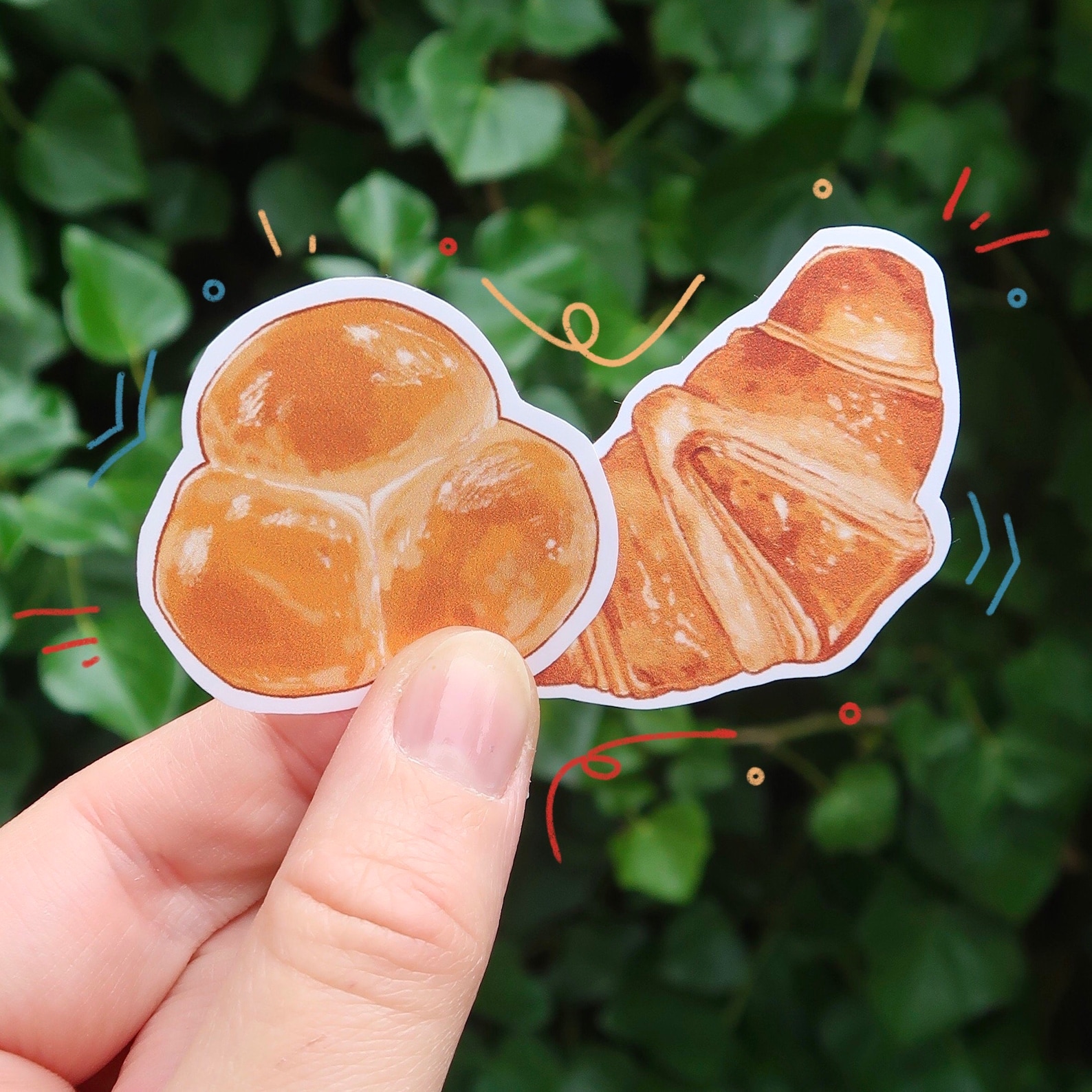 5pc Bread Stickers // Digital Art Stickers Food - Etsy
