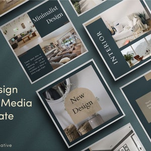Interior Design Instagram Post Template: Minimalist Canva Theme - Etsy