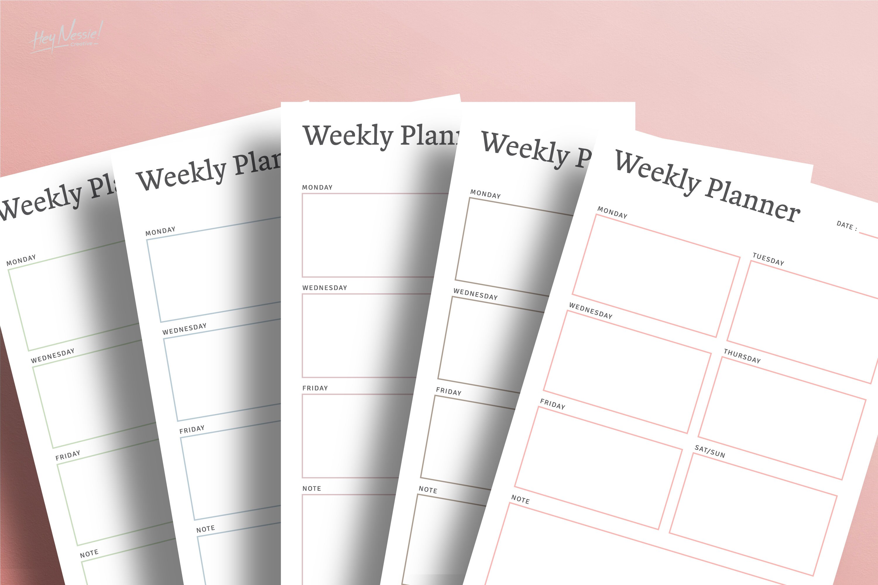 Weekly Schedule Printable - Minimalist Planner - A4 & A5 PDF Template ...