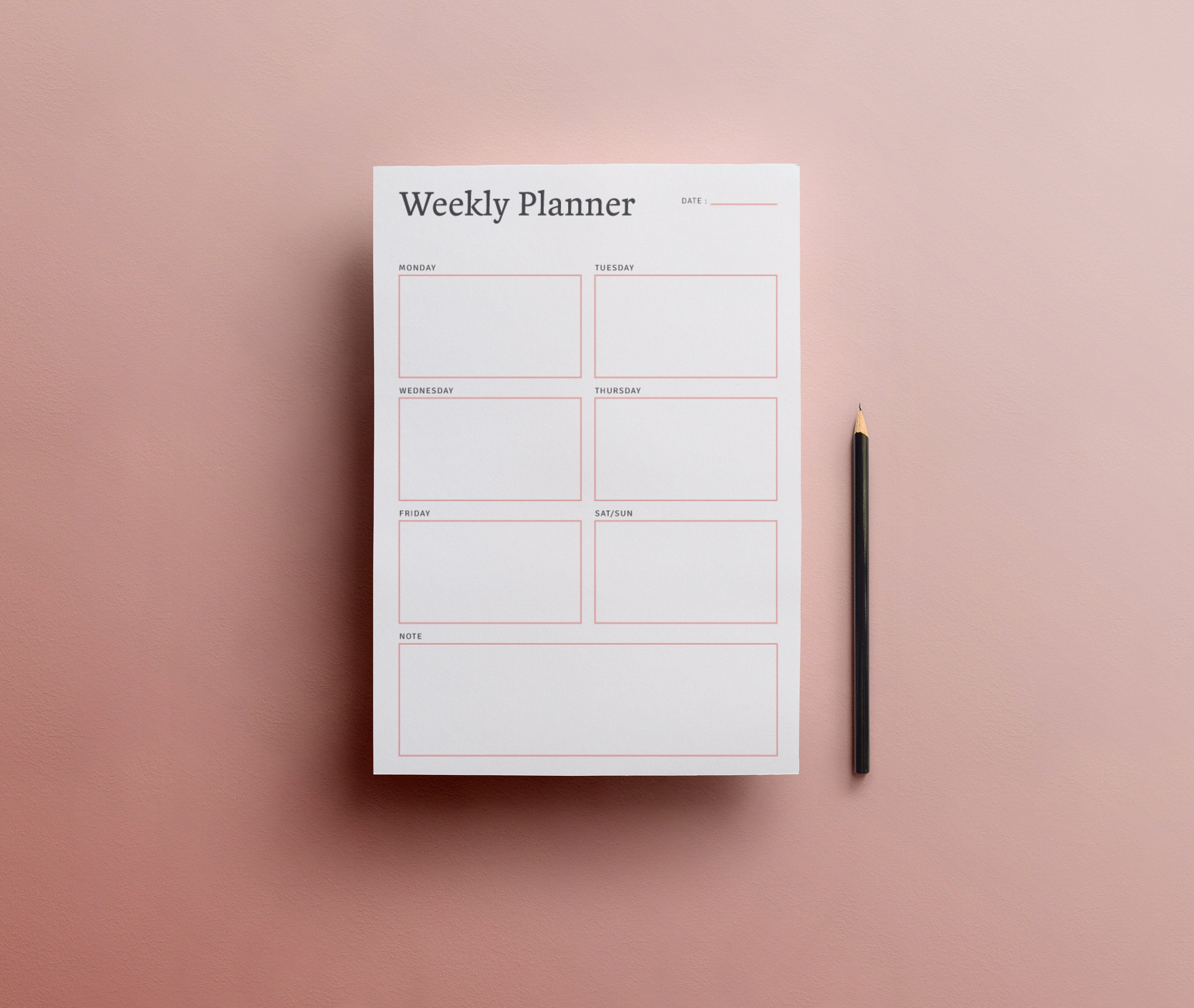 Weekly Schedule Printable - Minimalist Planner - A4 & A5 PDF Template ...
