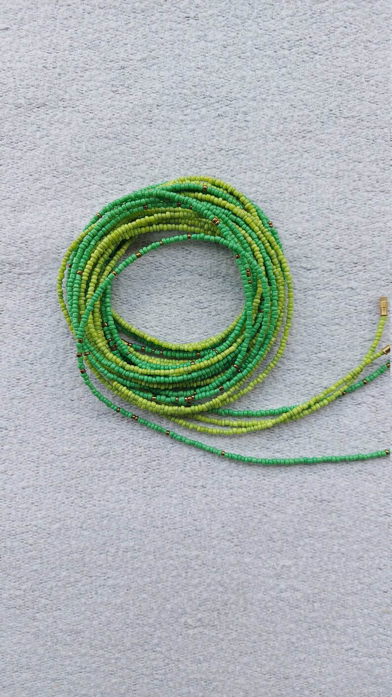 Set of 4 green waist beads,waist jewelry,waist beads,African waist beads,colorful waist beads,waist beads for women belly beads,belly chain