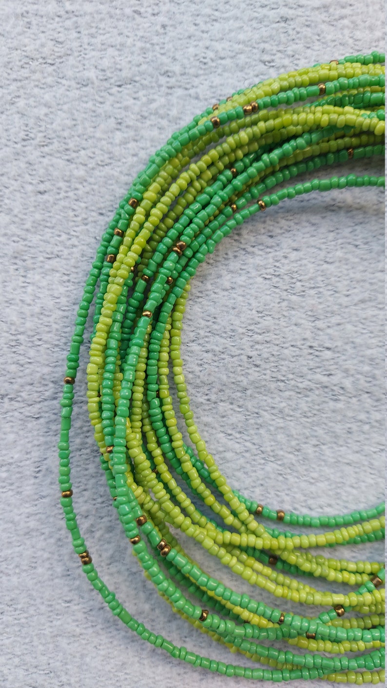 Set of 4 green waist beads,waist jewelry,waist beads,African waist beads,colorful waist beads,waist beads for women belly beads,belly chain