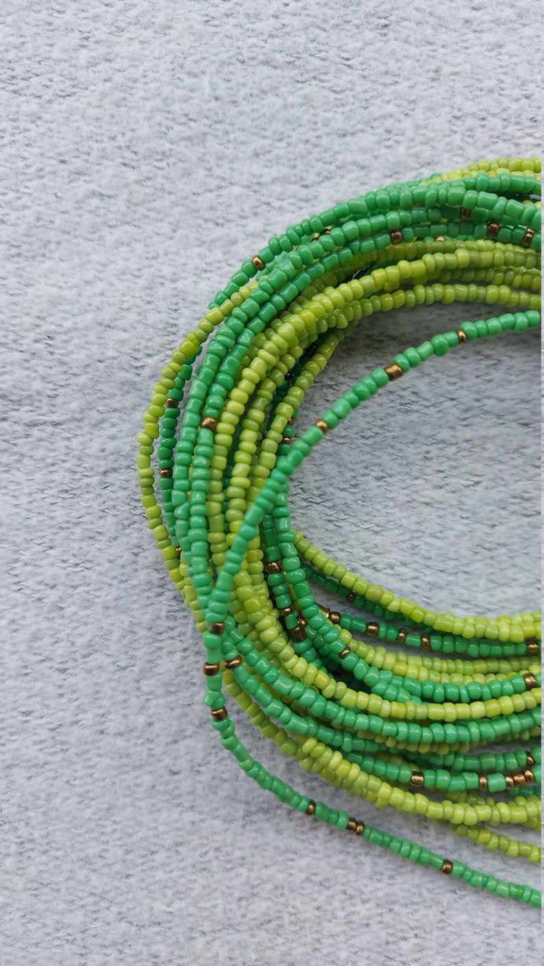 Set of 4 green waist beads,waist jewelry,waist beads,African waist beads,colorful waist beads,waist beads for women belly beads,belly chain