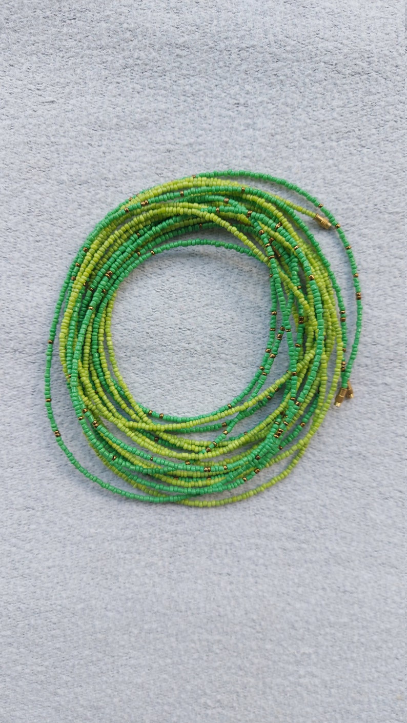 Set of 4 green waist beads,waist jewelry,waist beads,African waist beads,colorful waist beads,waist beads for women belly beads,belly chain