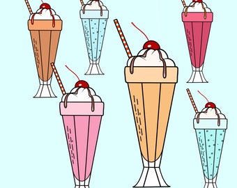 Soda Ice Cream Milk shake Chocolate Jelly beans Sweets Sticker Flakes Heart Yummy Candy Pack Holographic 50 pieces