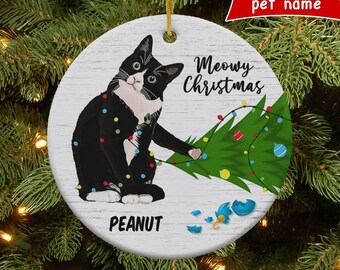 Tuxedo Cat Ornament Etsy