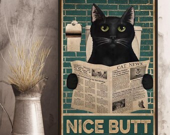 Cat Bathroom Decor Etsy