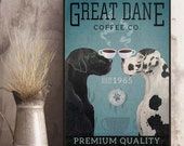 Great Dane Coffee Co Poster, Great Dane dog lover poster, vintage poster No framed