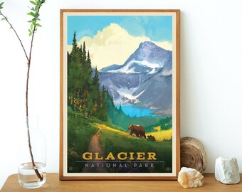 glacier park art etsy glacier park art etsy