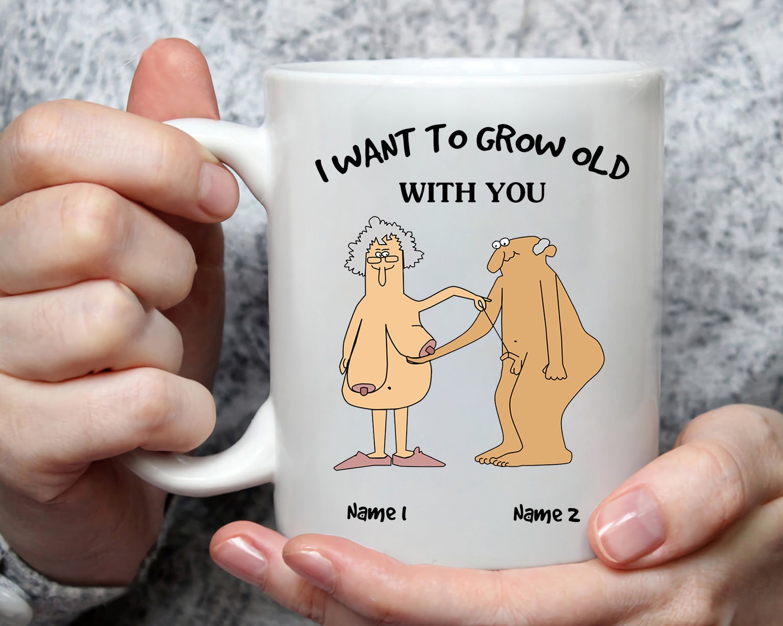 Personalized I Want to Grow Old With You Mug Gift for Wife | Etsy