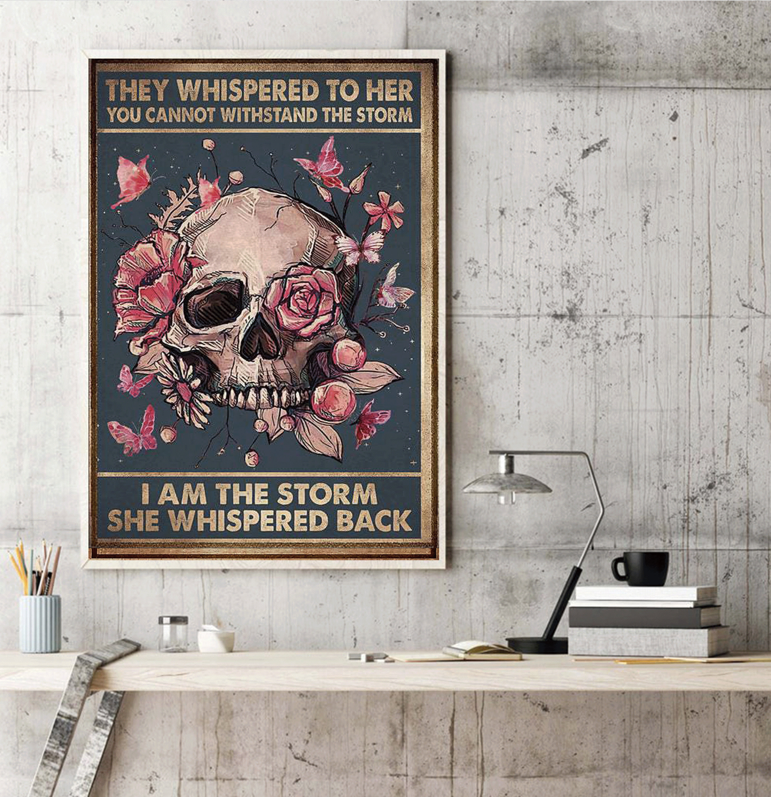 Well-read Woman Skull Canvas Painting Wall Art Posters&Print Picture Home Decor