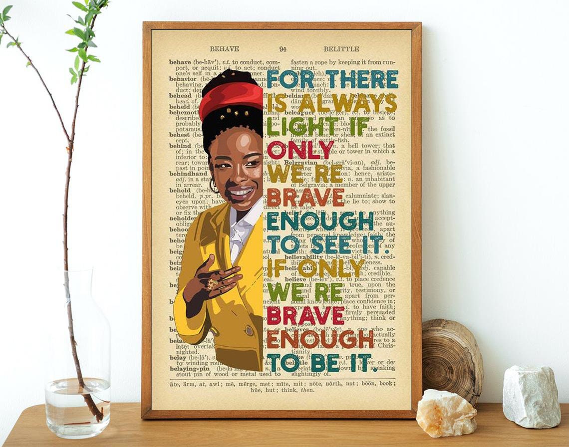 Amanda Gorman There S Always Light If Only We Re Brave Etsy