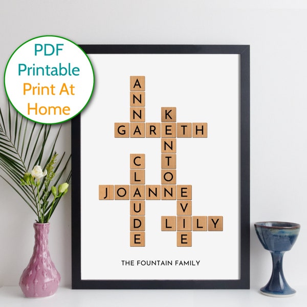 Family Scrabble Crossword Template Svg Etsy Australia