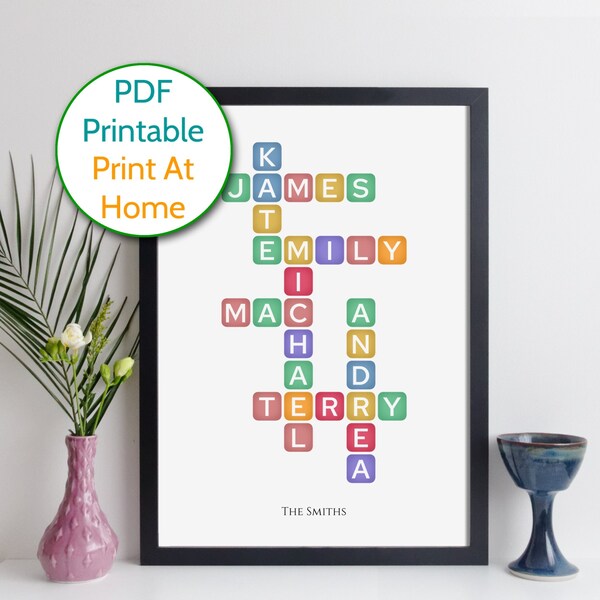Crossword Art Etsy