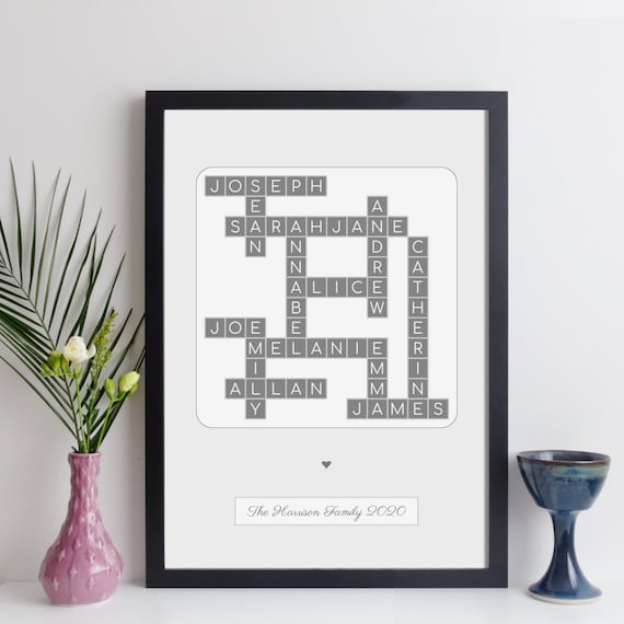 Custom Crossword Print / Family Crossword / Family Gift / - Etsy