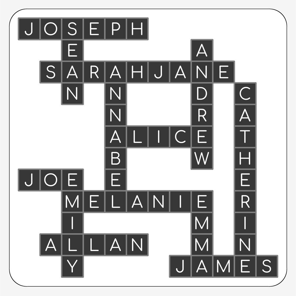 Family Crossword Print / Custom Crossword Printable Pdf / Etsy UK