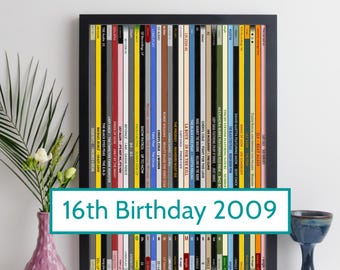 16th birthday gift for boy or girl / 2009 music print / born in 2009 personalised 16th birthday print / record collection for son him her