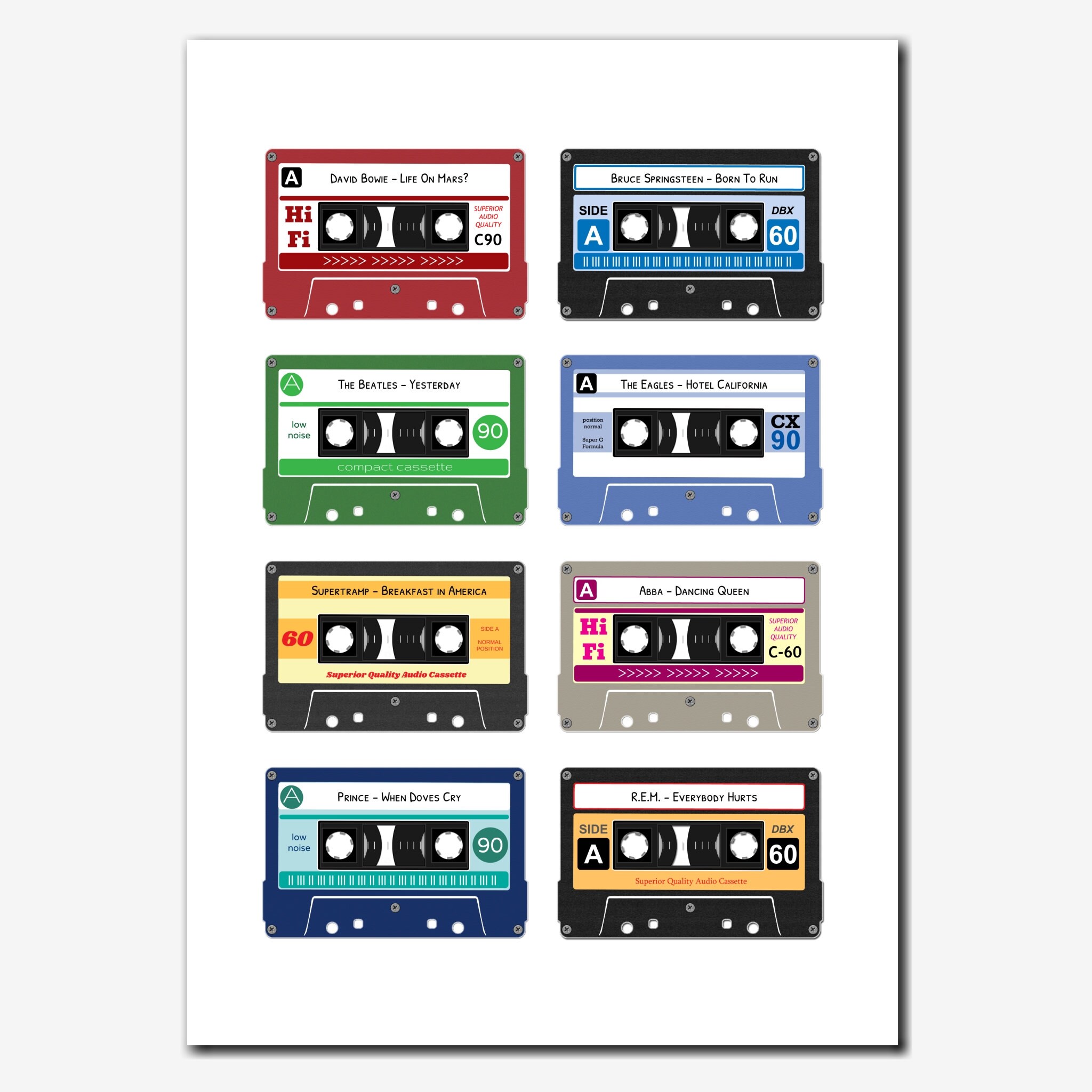 Personalised cassette printable PDF / custom cassette print / | Etsy