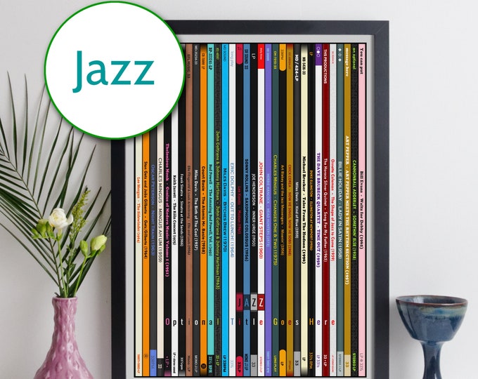 Jazz Music Poster / best jazz albums print / jazz wall art / wall decor gift / retro jazz music record collection home decor
