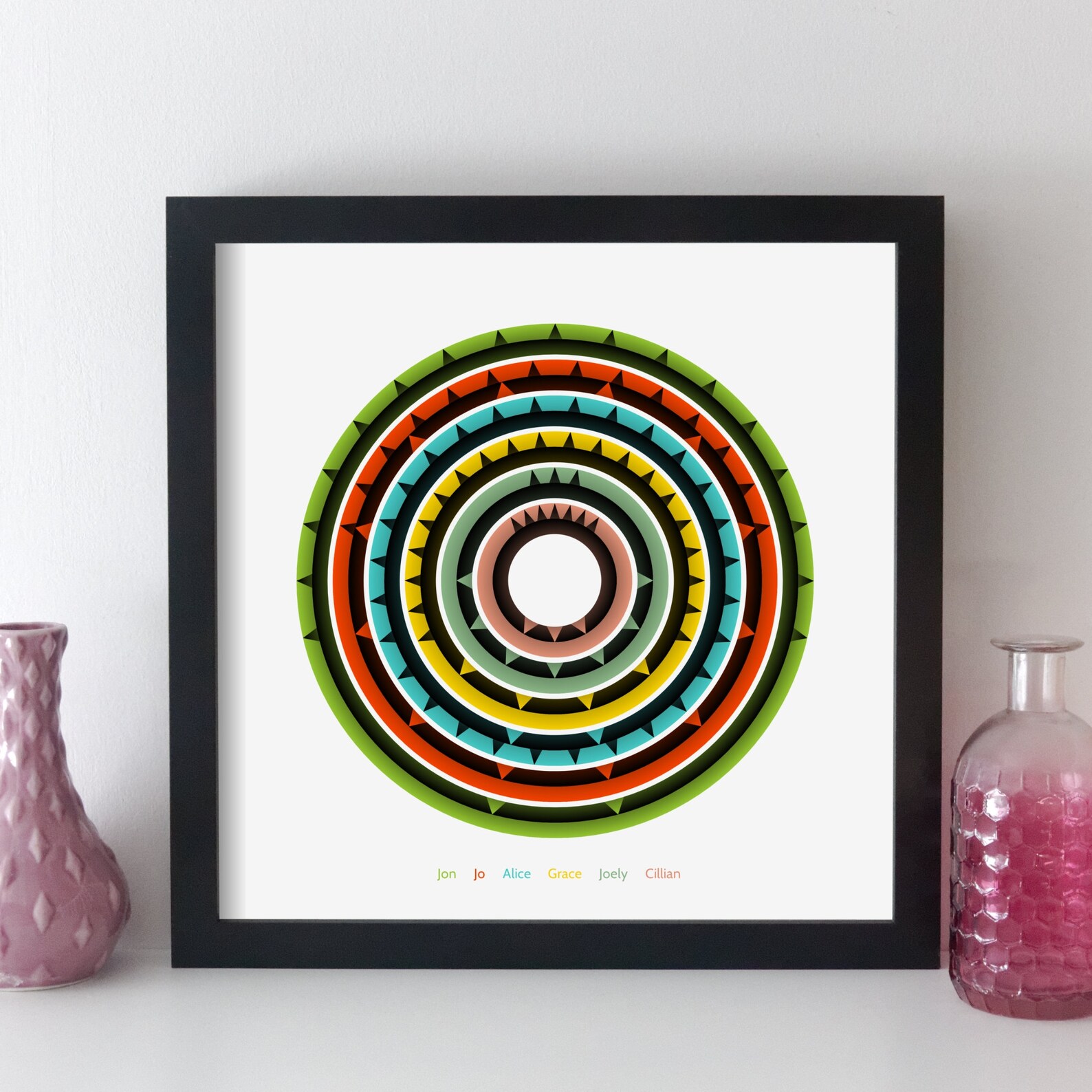 Custom geometric special dates print / personalised date wall Etsy