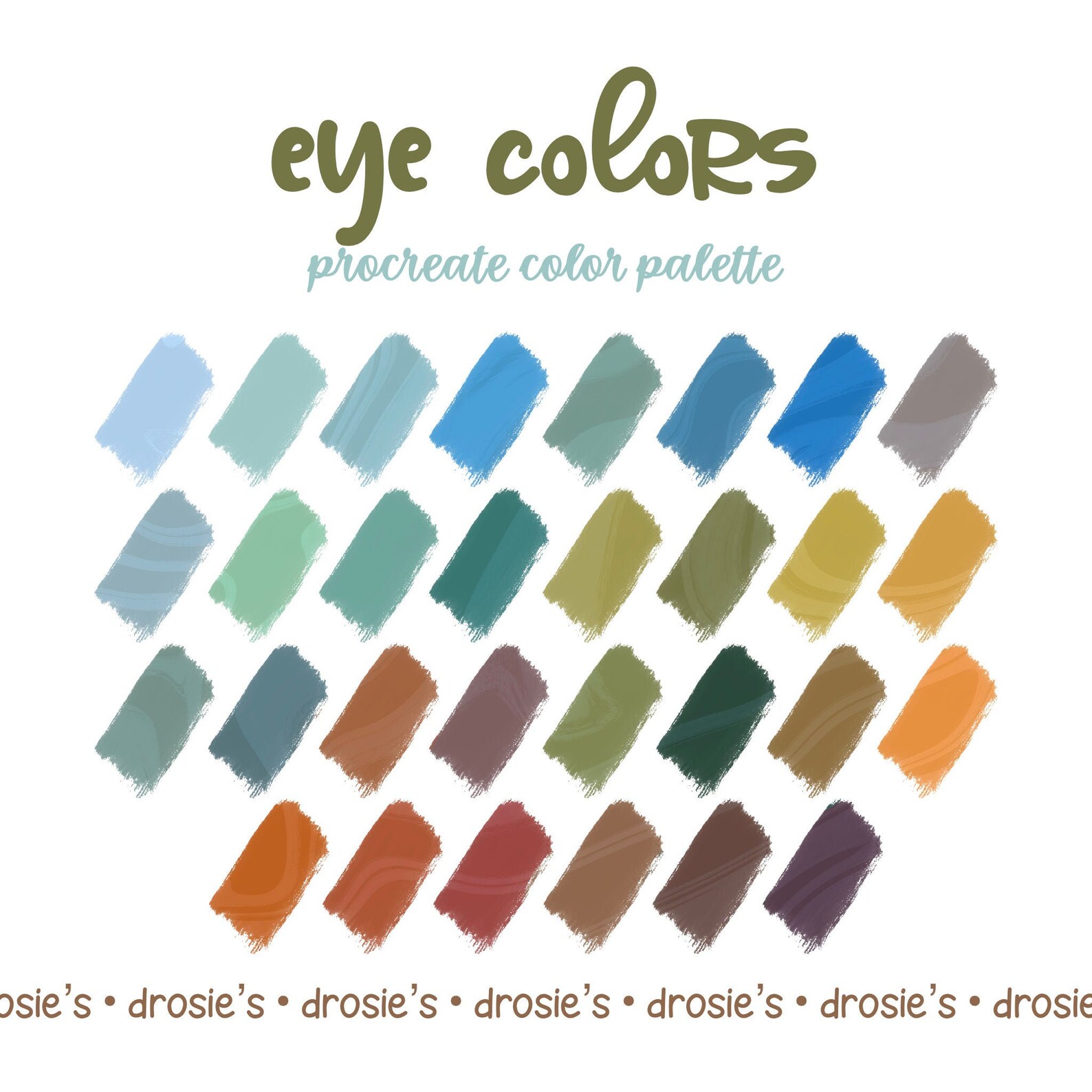 Procreate Eye Colours Eye Color Procreate 30 Color Palette - Etsy