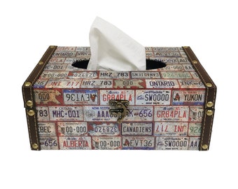 Canadian License Plate Tissue Box