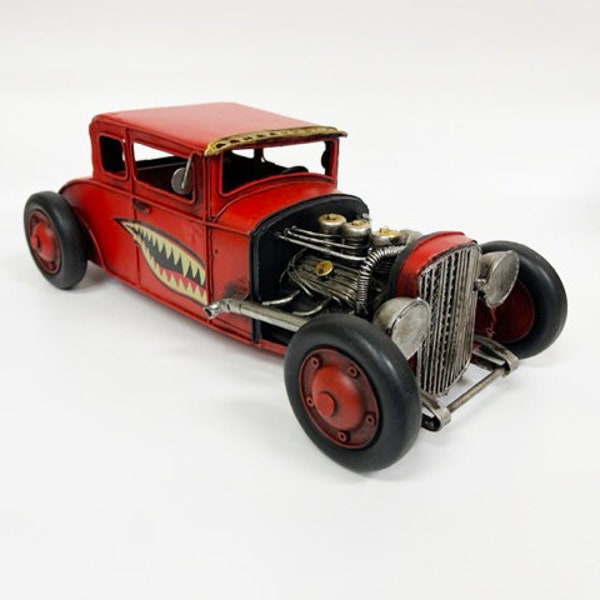 Red Vintage Hot Rod Metal Model