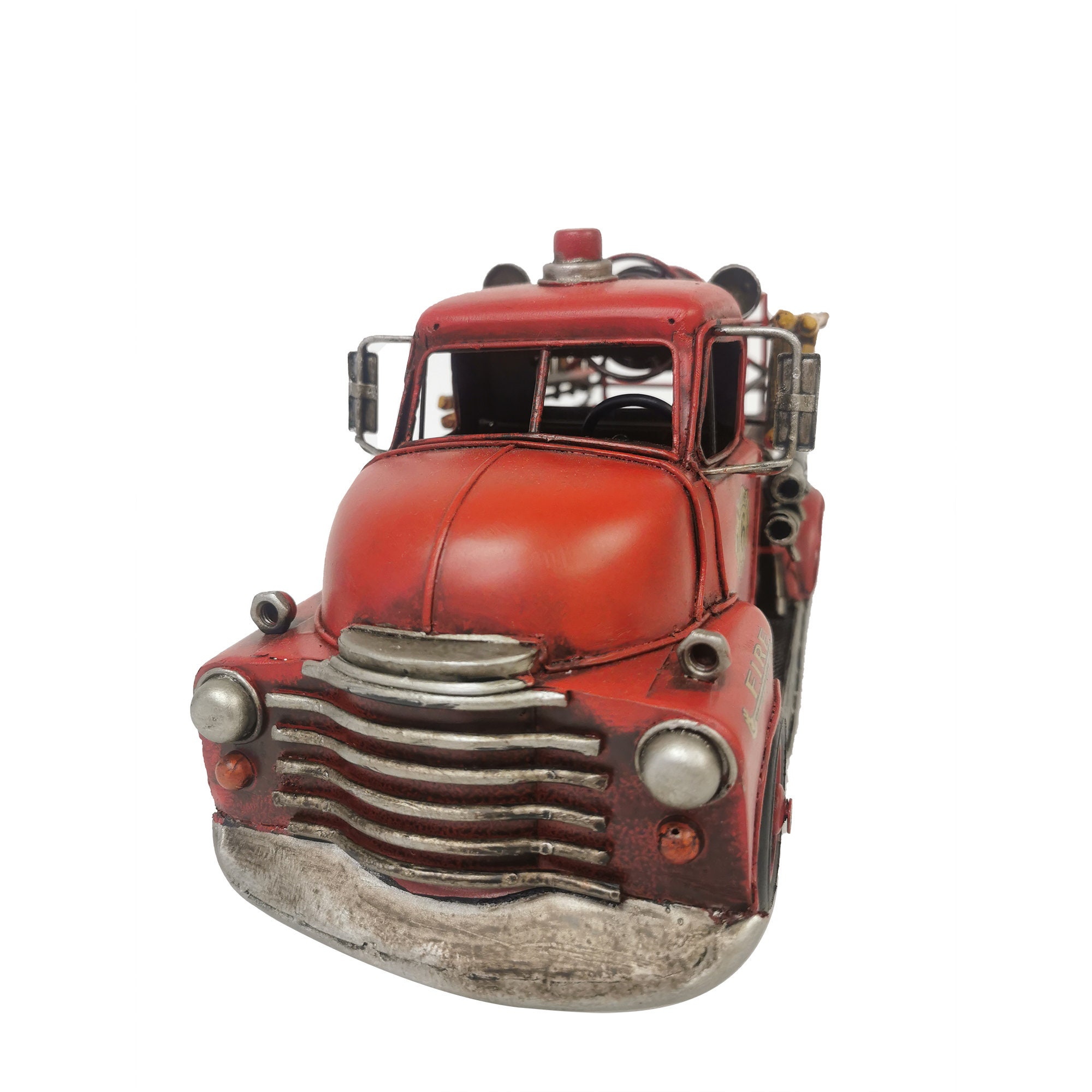 Metal Speedster Fire Truck PARSAHO Retro Fire Truck Diecast Model