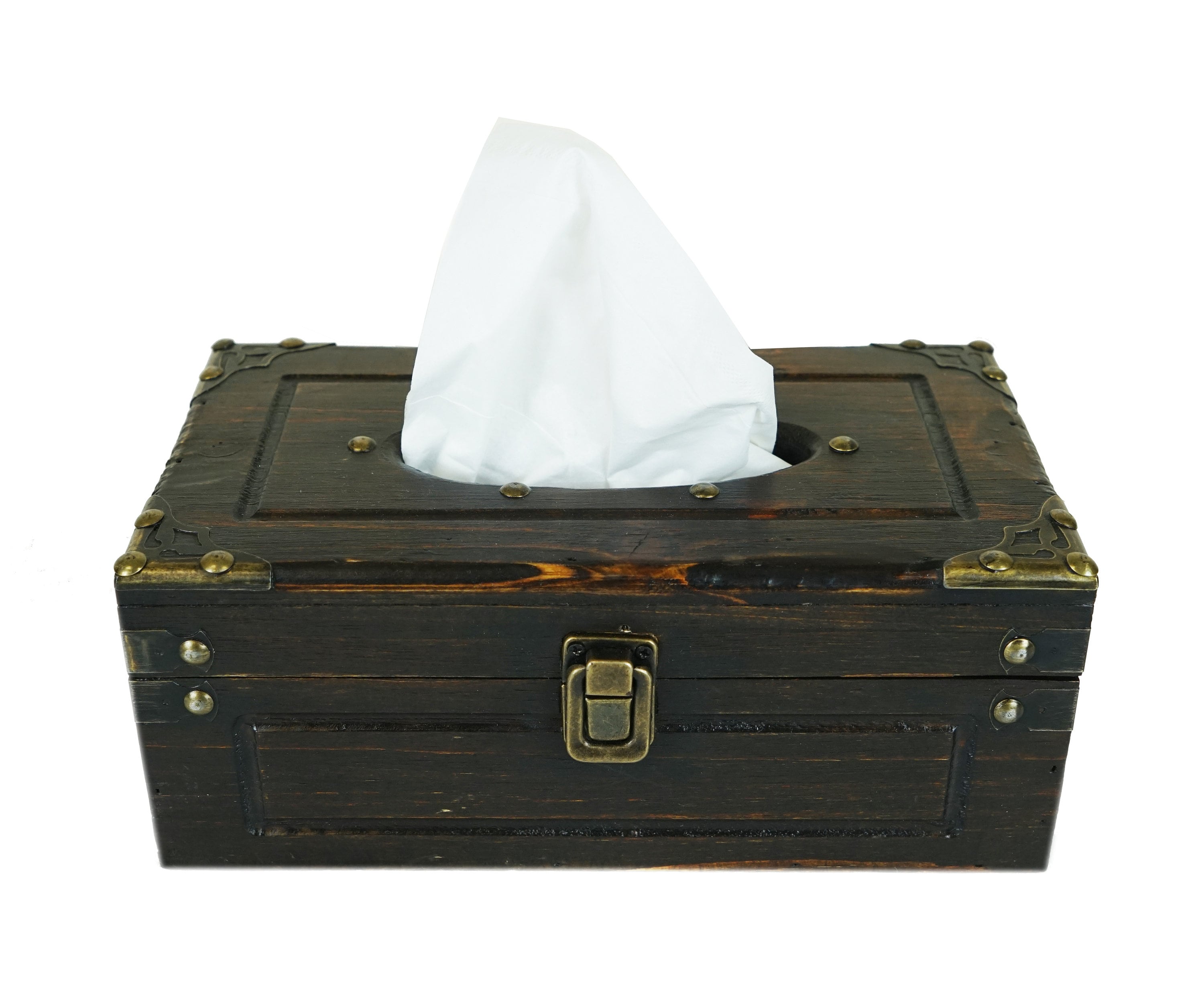 Cubierta de la caja de tejido de madera maciza | Etsy