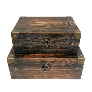 Brown Distressed Wood Box Set