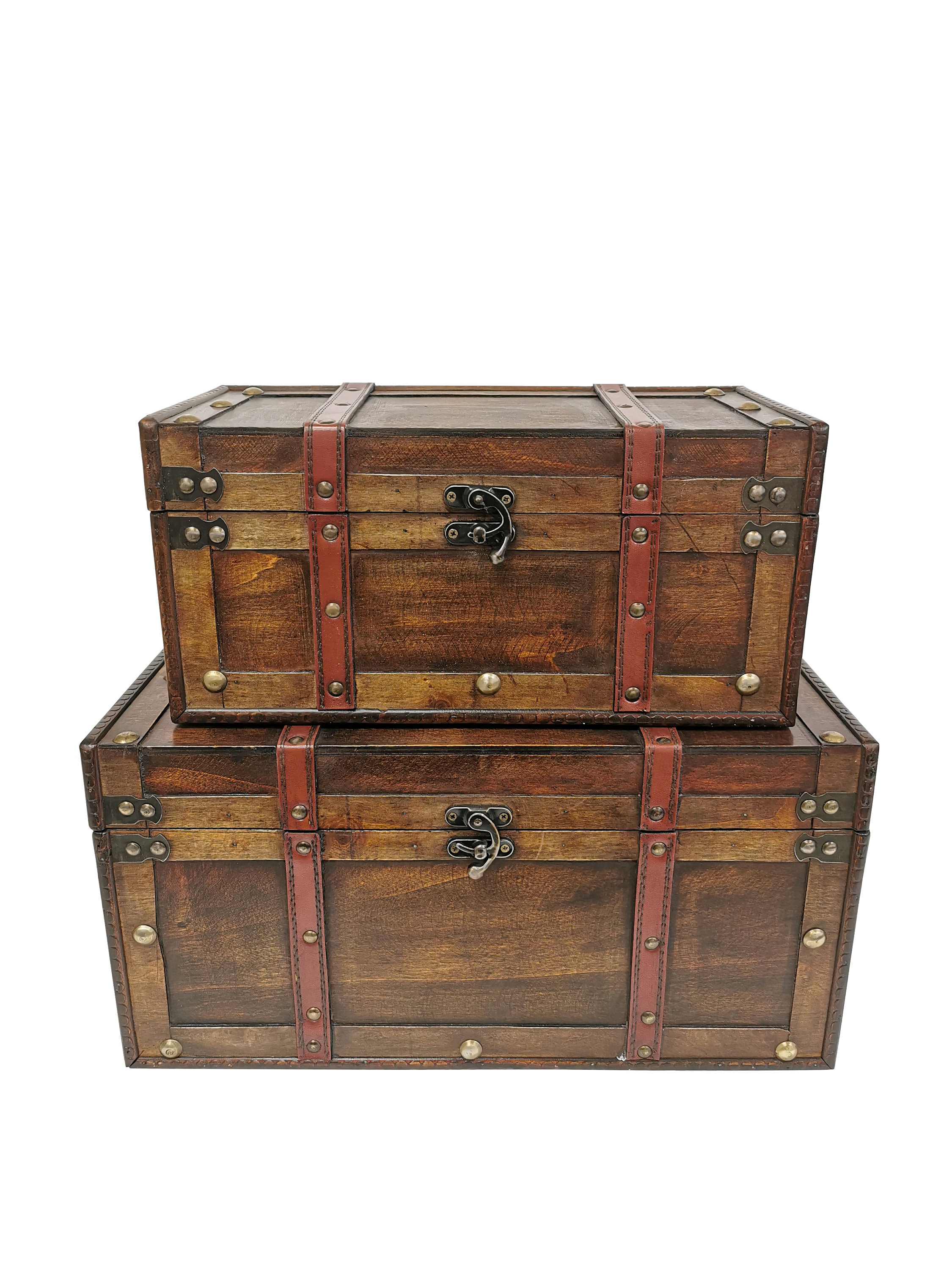 SLPR Alexander Small Wooden Storage Chest Trunk | Decorative Wood Box with  Lid | 11 x 7 x 5.5