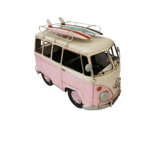 Vintage Pink Bus Metal Model