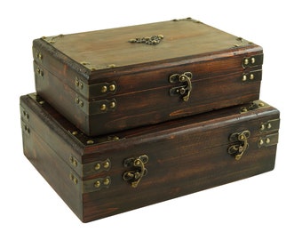 Butterfly Antique Box Set, Set of 2