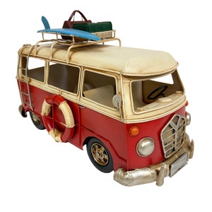 Large Vintage Red Bus Metal Model