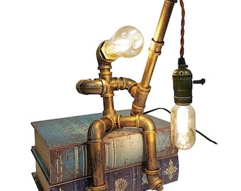 Industrial Steampunk Fishman Pipe Lamp