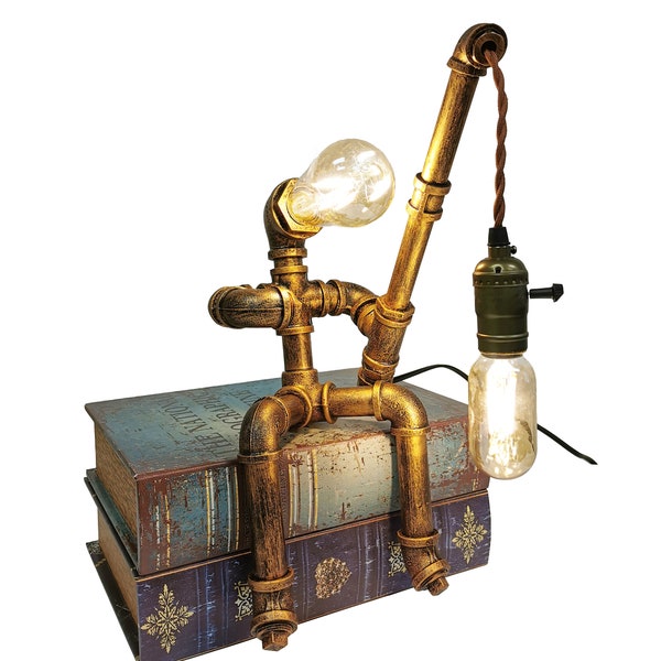 Industrial Steampunk Fishman Pipe Lamp