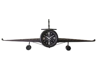 Antique Metal Airplane Wall Clock