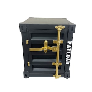 Black & Gold Container End Table