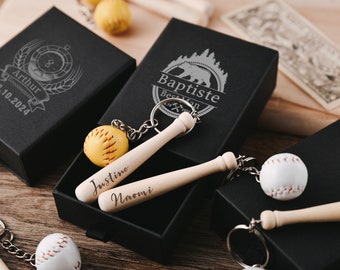 Custom baseball keychain | Personalized sports key rack | Unique gifts of baseball enthusiasts | Interesting backpack decoration