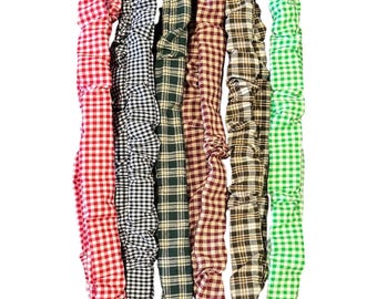 Plaid Scrunchie Lanyards | Gingham & Flannel-Inspired Key or Badge Holder | Fall ID Lanyard for Nurses, Teachers, Students | Handmade Gift