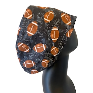 Football Sports Euro Style Scrub Cap Adjustable Toggle | Healthcare | Medical Nurse Doctor | OR NFL Surgery Cap | Surgical | Satin Lined