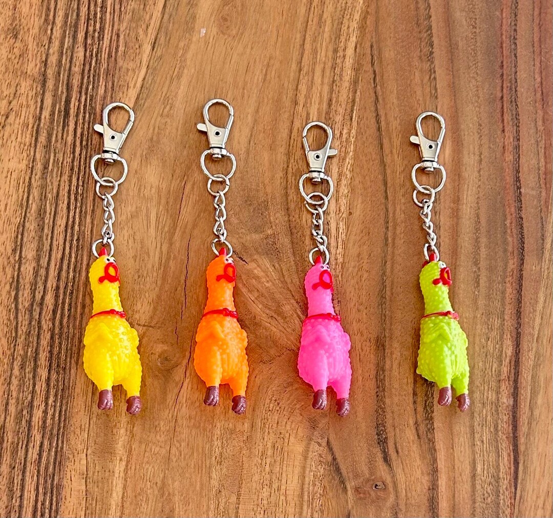 Funny Screaming Chicken Keychain | Rubber Chicken Bag Charm | Nurse ...