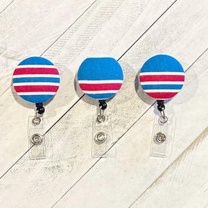 Newborn Striped Blanket Badge Reel | NICU Nurse ID Holder | Labor & Delivery Accessory | Hospital | Cute ID Clip | Mother Baby | Gift