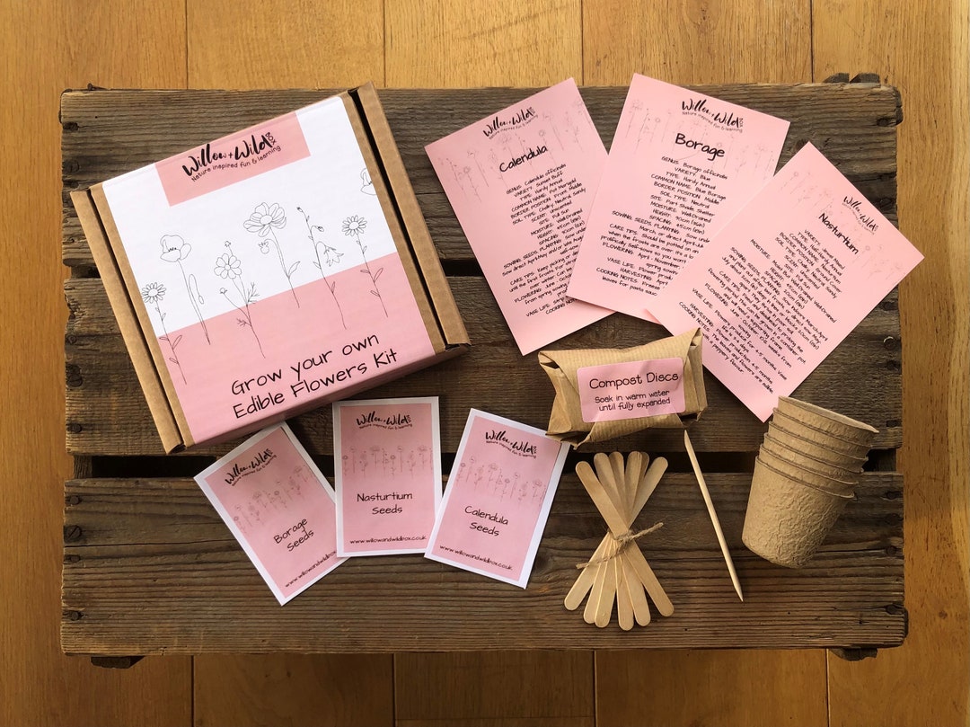 Grow Your Own Edible Flowers Kit Etsy UK