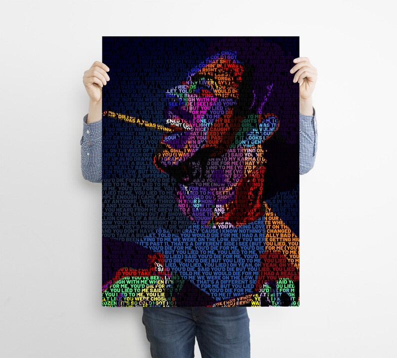 Post Malone Canvas Home Decor Wall Art Wall Hanging Custom Etsy