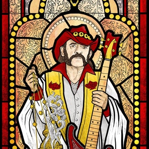 Lemmy Motorhead stained glass print