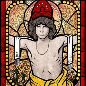 Jim Morrison Glasmalerei-Druck